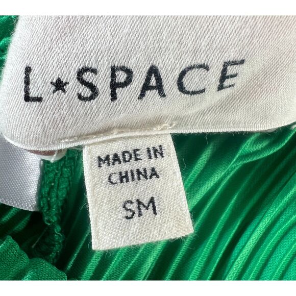 L*SPACE Women's Hazel Pants High Rise Wide Leg Relaxed Fit Green Monstera Size S - Picture 4 of 11